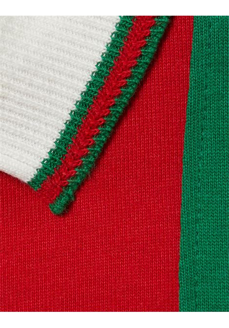 GUCCI KIDS Abito In Cotone Blu Con Nastro Web - GUCCI KIDS