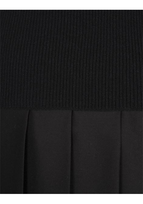 FABIANA FILIPPI Abito In Platinum Nero Con Gonna In Flanella - FABIANA FILIPPI