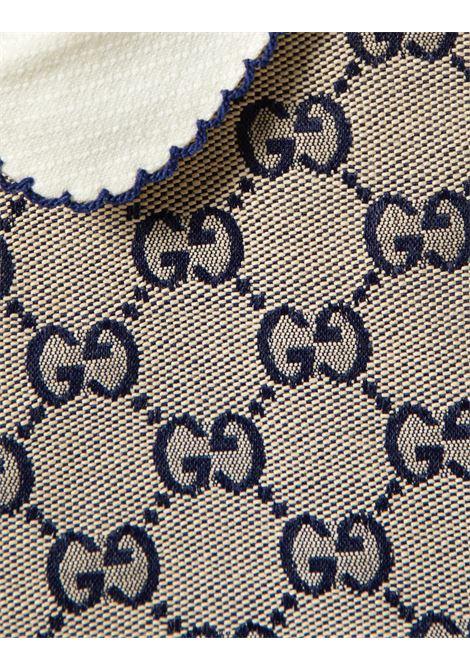 GUCCI KIDS Abito In Tessuto GG Beige E Blu - GUCCI KIDS