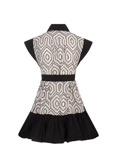 LA DOUBLE J Abito Jackie Mini In Solid Ivory In Cotton Sangallo - LA DOUBLE J