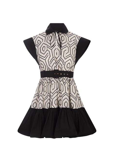 LA DOUBLE J Abito Jackie Mini In Solid Ivory in Cotton Sangallo - LA DOUBLE J