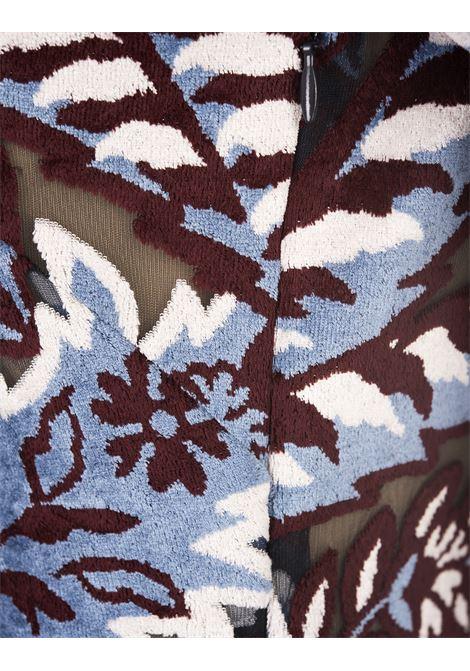 ETRO Abito Lungo Azzurro In Tulle Jacquard Velluto - ETRO