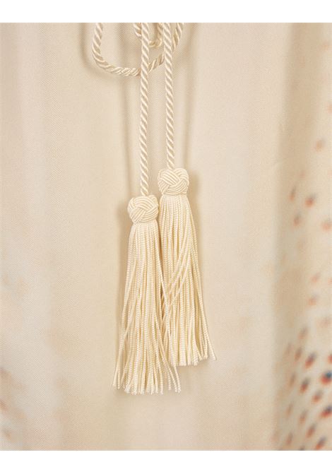 ROBERTO CAVALLI Abito Lungo Beige Chiaro Con Motivo Leopard - ROBERTO CAVALLI