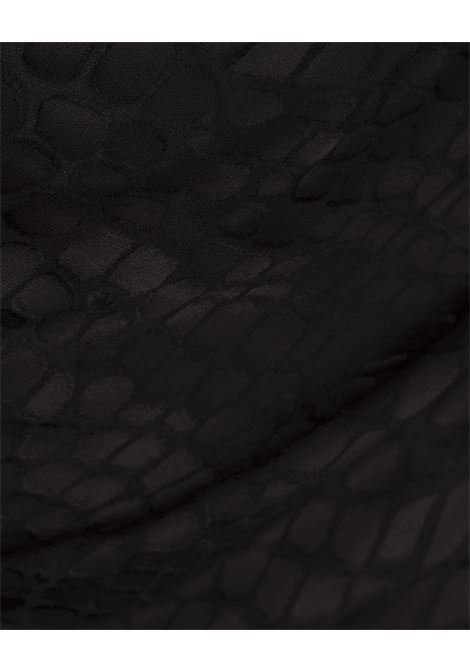 BLUMARINE Abito Lungo Devoré Nero Con Spacco - BLUMARINE