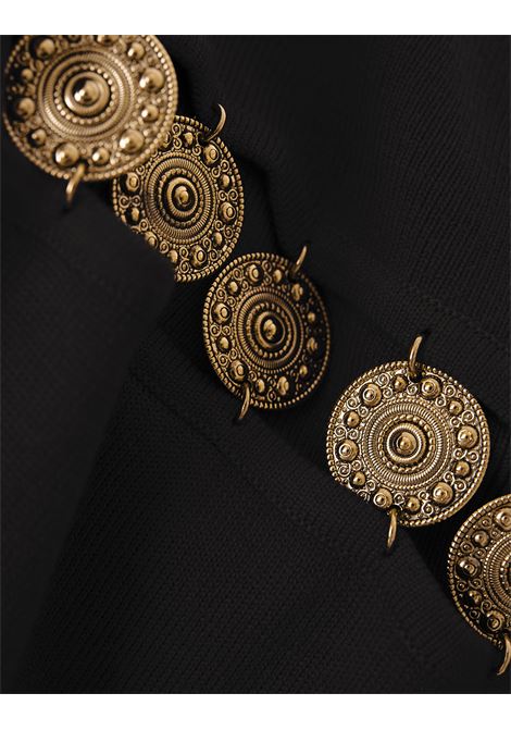 RABANNE Abito Lungo In Maglia Nera Con Medaglie - RABANNE