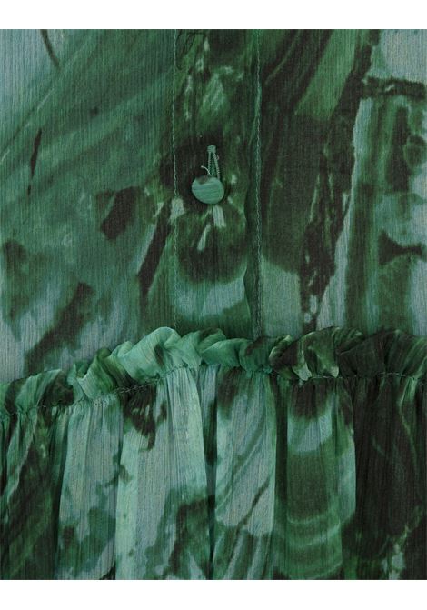 ROBERTO CAVALLI Abito Lungo In Seta Con Stampa Malachite Verde - ROBERTO CAVALLI