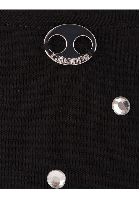 RABANNE Abito Lungo Nero Con Cristalli All-Over - RABANNE