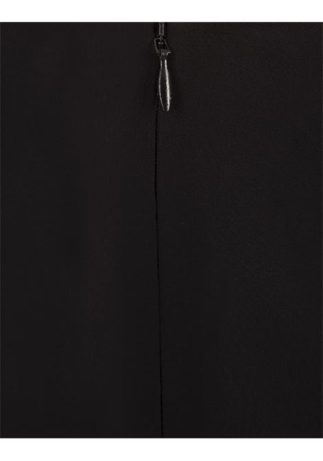 BLUMARINE Abito Lungo Nero Con Ricamo Di Rose - BLUMARINE