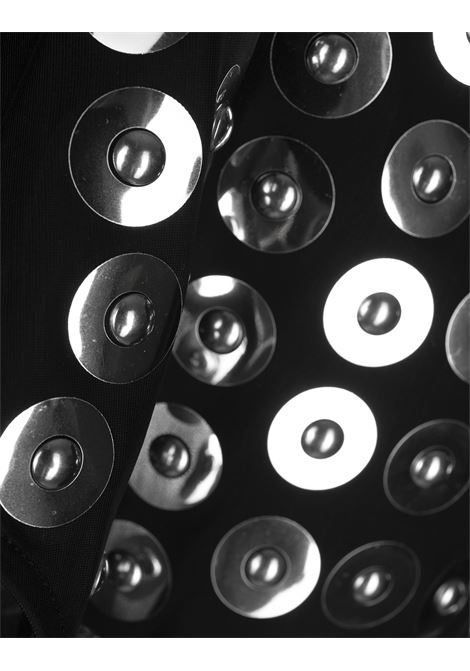 RABANNE Abito Lungo Ricamato Nero Effetto Seconda Pelle - RABANNE