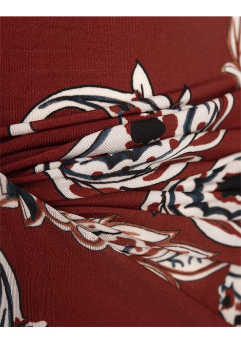 RABANNE Abito Lungo Rosso Stampato Con Nodo - RABANNE