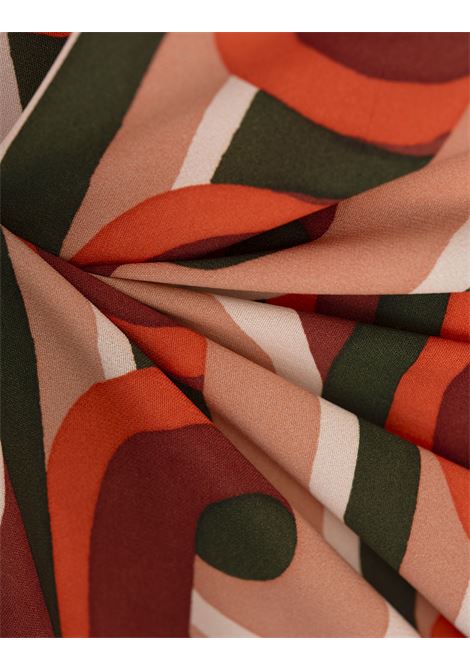 LA DOUBLE J Abito Midi A Maniche Lunghe Swing In Prometheus Placée Camouflage In Sablé - LA DOUBLE J