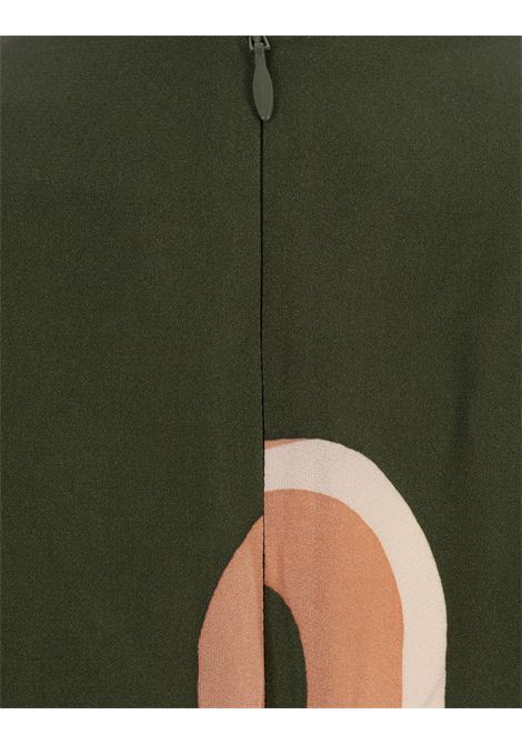 LA DOUBLE J Abito Midi A Maniche Lunghe Swing In Prometheus Placée Camouflage In Sablé - LA DOUBLE J