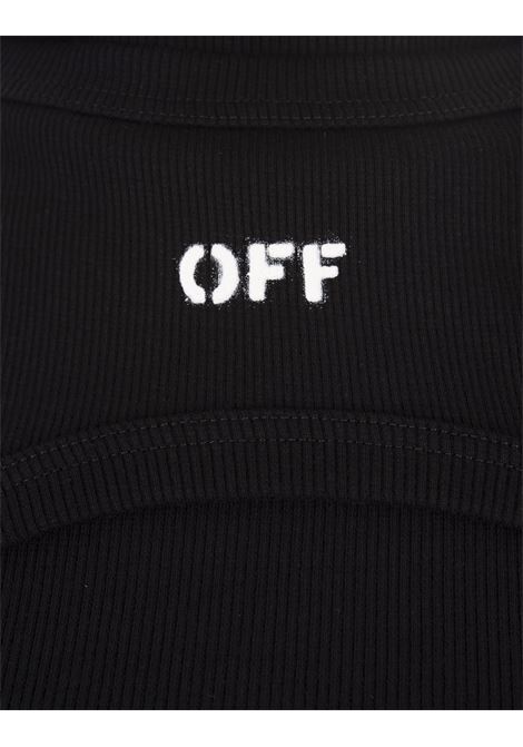OFF-WHITE Abito Midi Aderente Nero Con Logo - OFF-WHITE