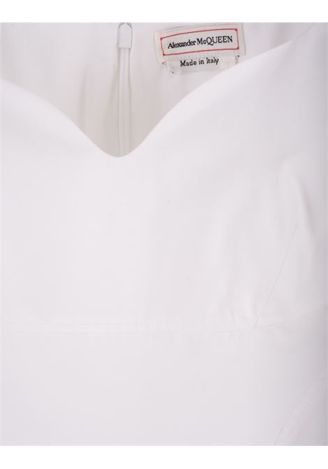 ALEXANDER MCQUEEN Abito Midi Con Scollo A Cuore In Bianco - ALEXANDER MCQUEEN