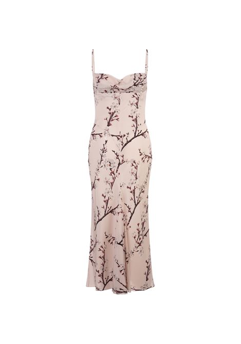 ALEXANDER MCQUEEN Abito Midi Fiori In Rosa - ALEXANDER MCQUEEN