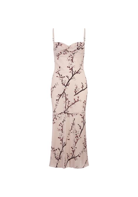 ALEXANDER MCQUEEN Abito Midi Fiori In Rosa - ALEXANDER MCQUEEN