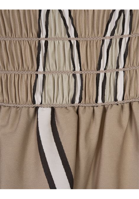 TORY BURCH Abito Midi In Cotone Khaki Zebra Scarf - TORY BURCH