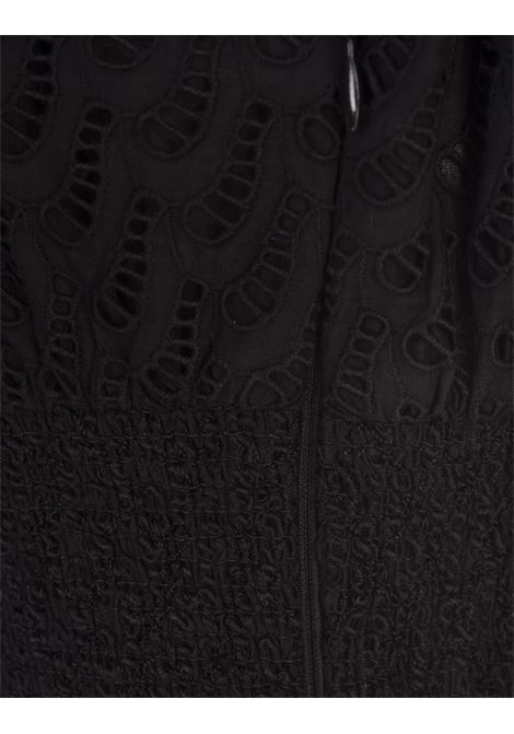 TORY BURCH Abito Midi In Cotone Traforato Nero - TORY BURCH