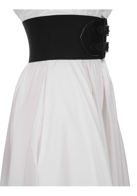 ALAIA Abito Midi In Popeline Bianco Con Cappuccio E Cintura Incrociata - ALAIA