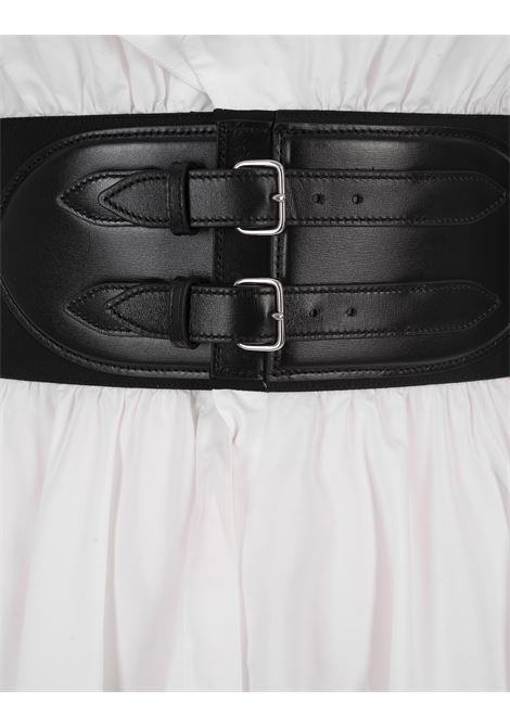 ALAIA Abito Midi In Popeline Bianco Con Cappuccio E Cintura Incrociata - ALAIA