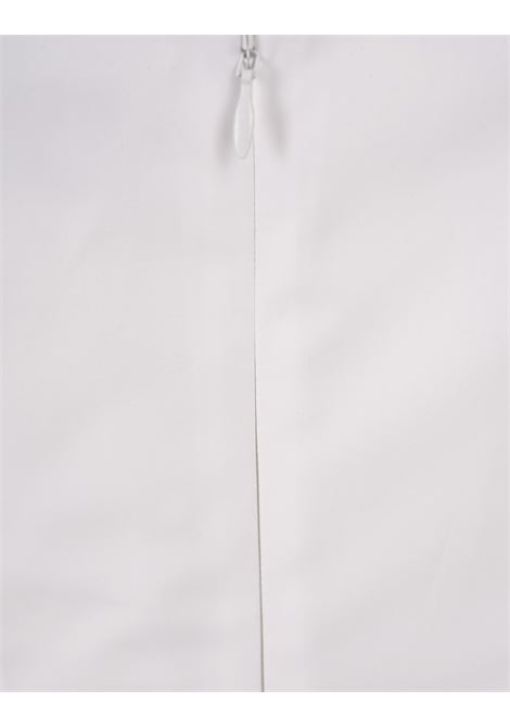 ALEXANDER MCQUEEN Abito Midi In Popeline Bianco Con Drappeggio - ALEXANDER MCQUEEN