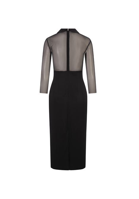 BLUMARINE Abito Midi Nero Con Applicazioni - BLUMARINE