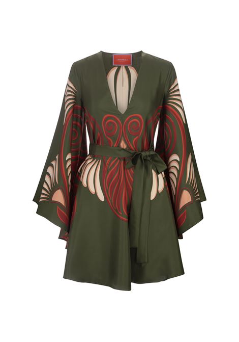 LA DOUBLE J Abito Mini Magnifico In Dragonflower Placée Multicolor in Silk Twill - LA DOUBLE J