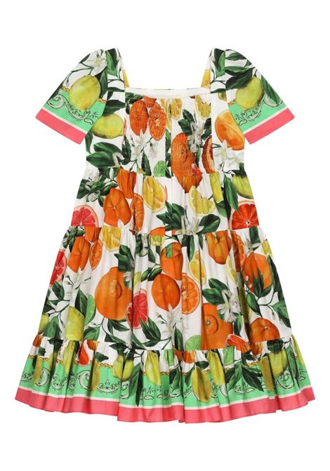 DOLCE & GABBANA KIDS Abito Multicolore Con Stampa Arance E Limoni - DOLCE & GABBANA KIDS