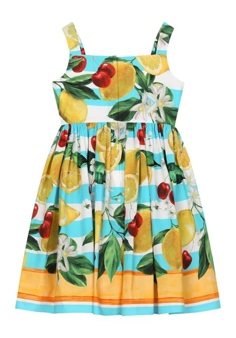 DOLCE & GABBANA KIDS Abito Multicolore Con Stampa Limoni E Ciliegie - DOLCE & GABBANA KIDS