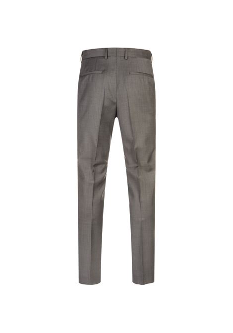 BOSS Abito Slim Fit Doppiopetto In Lana Grigio Con Micromotivo - BOSS
