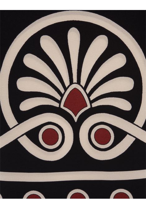 LA DOUBLE J Abito Slip-Around In Medallion Placée Black In Crepe De Chine - LA DOUBLE J