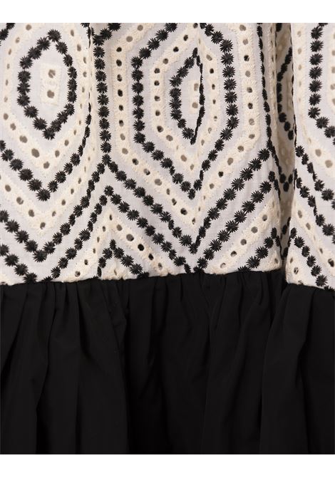 LA DOUBLE J Abito Smanicato Big In Solid Ivory In Cotton Sangallo - LA DOUBLE J