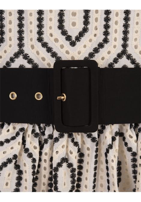 LA DOUBLE J Abito Smanicato Big In Solid Ivory In Cotton Sangallo - LA DOUBLE J