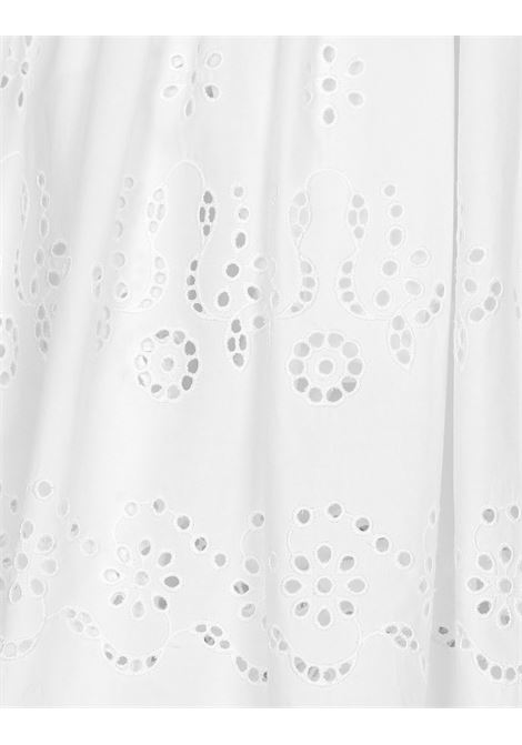 DOLCE & GABBANA KIDS Abito Smanicato In Popeline E Pizzo Sangallo Bianco - DOLCE & GABBANA KIDS