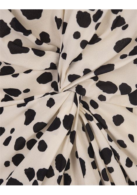 MSGM Abito Sottoveste In Viscosa Stampata Con Nodo In Vita - MSGM