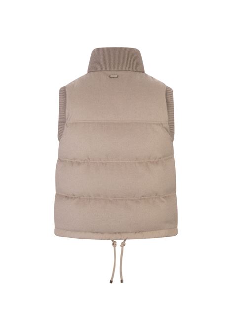 AGNONA Gilet Imbottito In Cashmere Beige - AGNONA