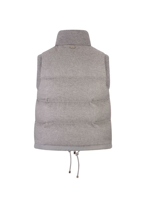 AGNONA Gilet Imbottito In Cashmere Grigio - AGNONA