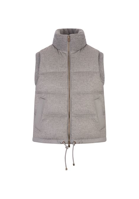 AGNONA Gilet Imbottito In Cashmere Grigio - AGNONA