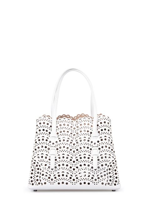 ALAIA Borsa Tote Mina 25 Bianca - ALAIA