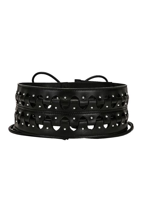 ALAIA Cintura In Pelle Nera Con Cerniere - ALAIA
