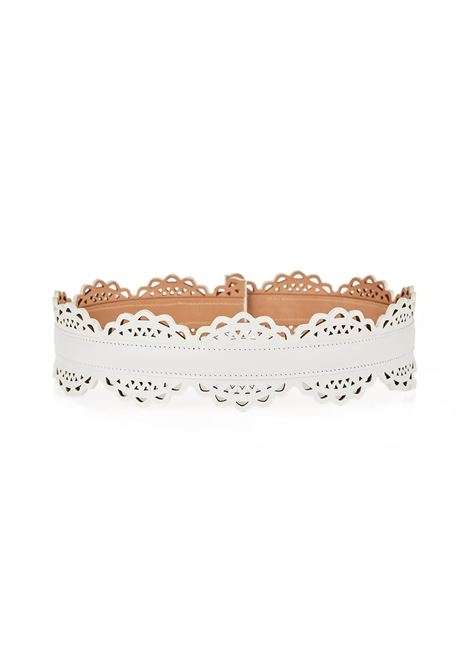 ALAIA Cintura In Pelle Traforata Bianca - ALAIA