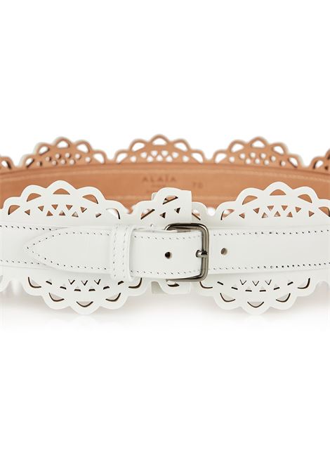 ALAIA Cintura In Pelle Traforata Bianca - ALAIA