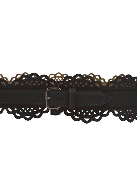 ALAIA Cintura In Pelle Traforata Nera - ALAIA