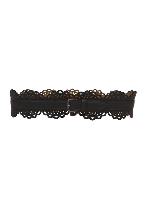 ALAIA Cintura In Pelle Traforata Nera - ALAIA