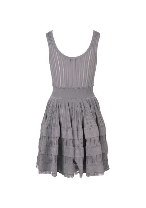 ALAIA Mini Abito Skater Fluido Grigio - ALAIA