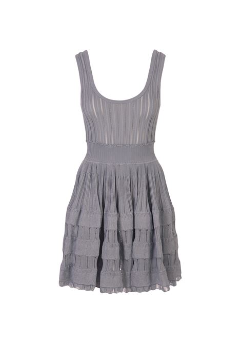 ALAIA Mini Abito Skater Fluido Grigio - ALAIA