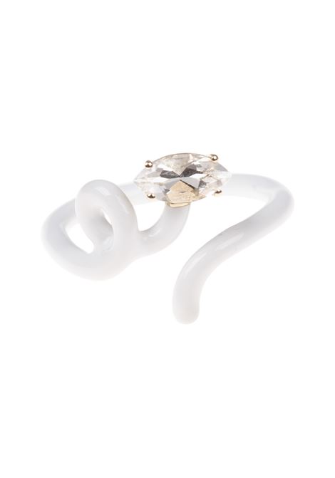 BEA BONGIASCA Anello Baby Vine Tendril In Bianco - BEA BONGIASCA