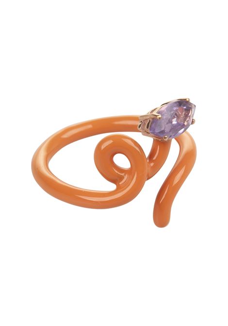 BEA BONGIASCA Anello Baby Vine Tendril Ring Arancione - BEA BONGIASCA