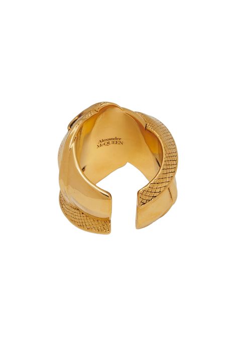 ALEXANDER MCQUEEN Anello Con Serpente In Oro Anticato - ALEXANDER MCQUEEN