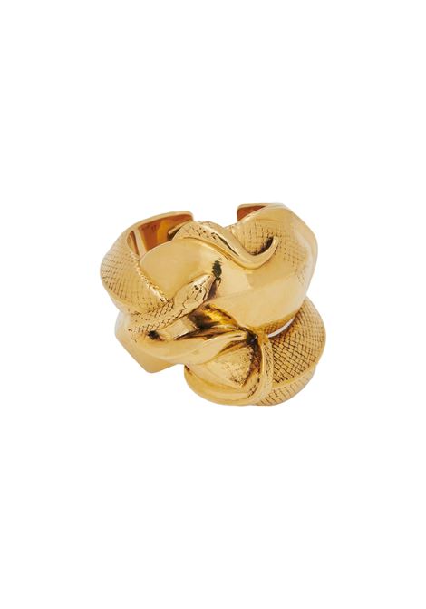 ALEXANDER MCQUEEN Anello Con Serpente in Oro Anticato - ALEXANDER MCQUEEN